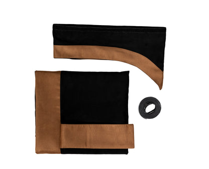LKW-Vorhänge passend für Mercedes eActros – 5-tlg. Komplettset Schwarz-Braun mit Borde & Haken