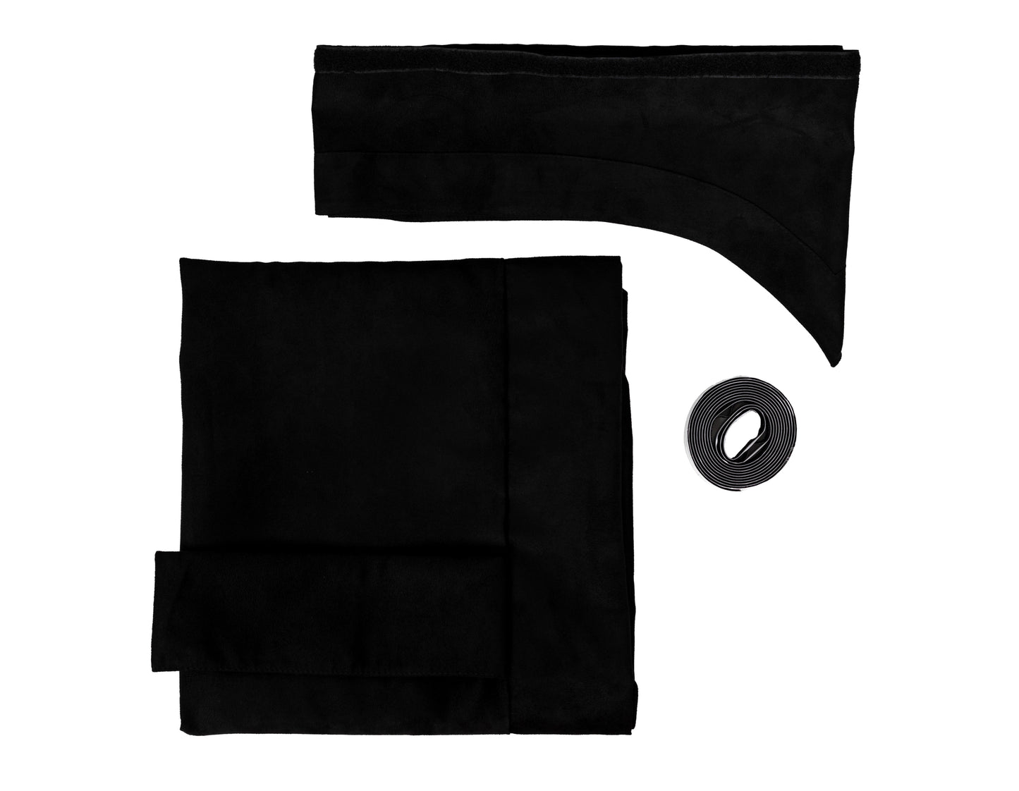 LKW-Vorhänge passend für Volvo FL / FL Electric – 5-tlg. Komplettset Schwarz mit Borde & Haken