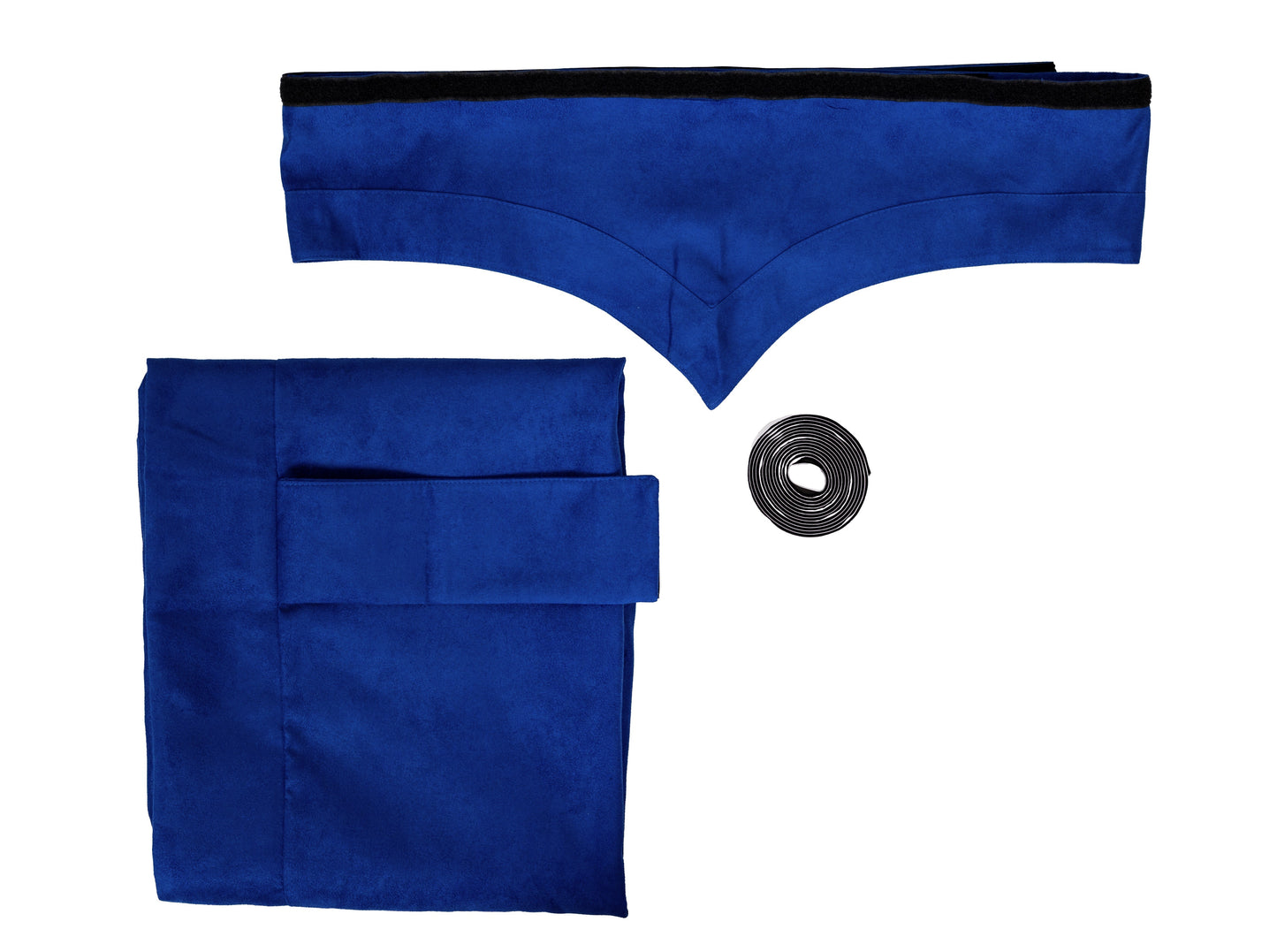 LKW-Vorhänge passend für Iveco S-WAY HI-WAY – 5-tlg. Komplettset Blau mit Borde & Haken